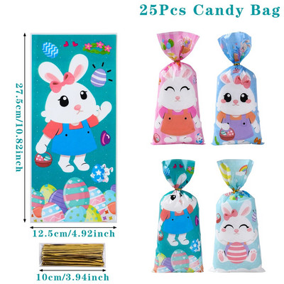 25/50kom Vrećice za uskršnje poklone Vrećice za uskršnje slatkiše Kolačići Kunić piletina Jaja Uskršnje vrećice za pakiranje poklona Uskrsna dekoracija 2024.