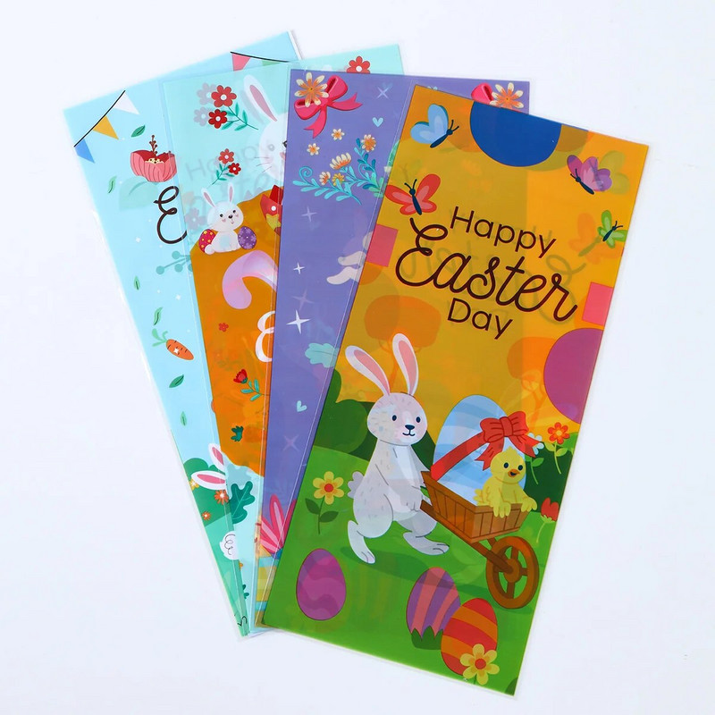 25/50 vnt. Velykų dovanų maišeliai Velykiniai saldainiai Sausainių maišeliai Triušio kiaušiniai Velykiniai maišeliai dovanų pakavimo maišeliams Velykų papuošimas 2024 m.