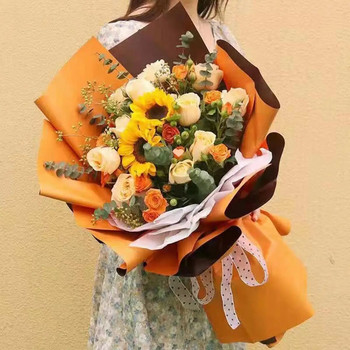 10 τμχ Αδιάβροχο δίχρωμο χαρτί Oya δώρου Χαρτί συσκευασίας λουλουδιών