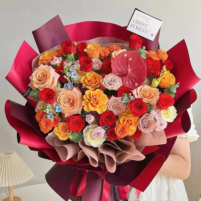 10 tk veekindel Bicolor Oya paberist lillede pakkimispaber