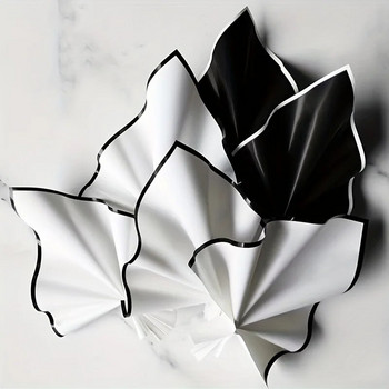 10 бр водоустойчива черна и бяла благородна хартия за опаковане на цветя за подаръци
