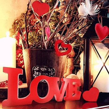 10 εκ. Κόκκινο ξύλινο χειροτεχνία τέχνης Δωρεάν όρθια γενέθλια Γαμήλια καρδιά Διακόσμηση σπιτιού Αγγλικά γράμματα Αλφάβητο Λέξη εξατομικευμένο σχέδιο ονόματος