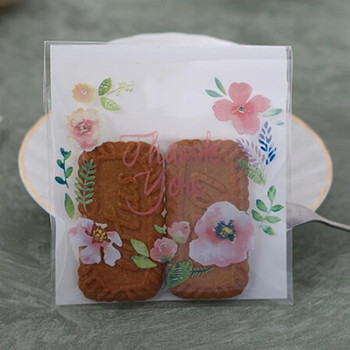 100 τμχ Πλαστικές σακούλες Ευχαριστούμε Cookie Candy Bag Αυτοκόλλητη για Γάμο Γενέθλια Τσάντα Δώρου Μπισκότο Μπισκότο Τσάντα συσκευασίας