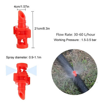 50PCS 90/180/360 Degree Refraction Nozzle Garden Sprinkler Agriculture Irrigation Plant Spray Nozzle Misting For Flowers Farm