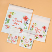 100 vnt. ačiū lipnūs maišeliai, skaidrūs plastikiniai sausainių pakuotė, skirti vestuvių vakarėlio dekoravimui, „pasidaryk pats“ dovanų pakavimo maišeliai