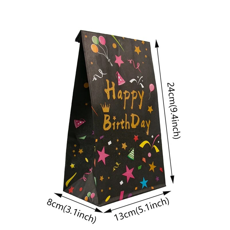 10kom Sretan rođendan ispisane naft papirom Poklon vrećice Kutije za pakiranje slatkiša i kolačića Dječji rođendanski ukrasi Pokloni