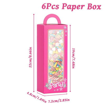 6 vnt rožinės spalvos lagaminų dovanų dėžutės su gimtadieniu vakarėlio puošmena vaikams mergaitėms saldainių sausainių pakavimo dėžutė 1-ojo gimtadienio reikmenys
