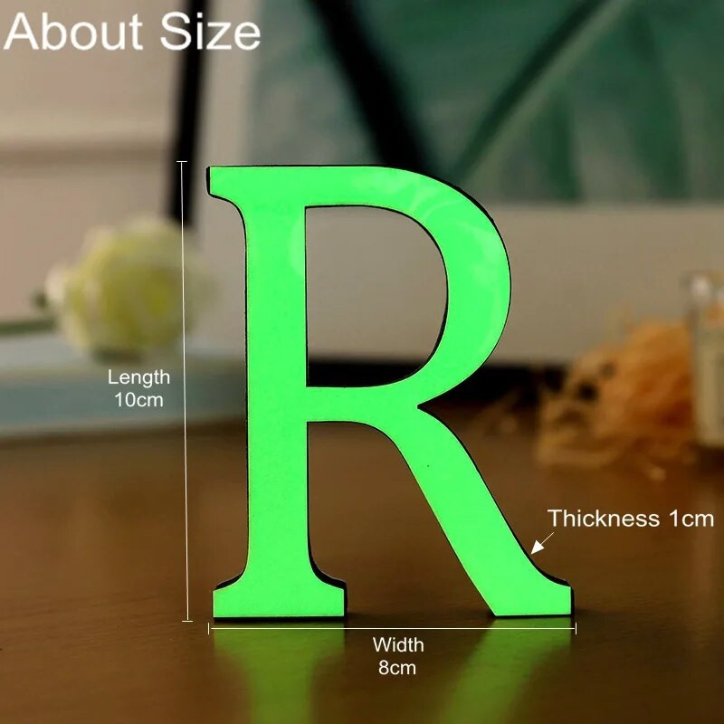 PVC 3D 10cm šviečiančios raidės sienų apdaila Ekologiškas plastikas angliškos abėcėlės amatai dekoratyviniai