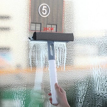 Инструмент за почистване на стъкла на прозорци Двустранен прът за разглобяване Уред за почистване на прозорци Скрепер Моп Ракел Чистачка с бутилка със спрей за вода