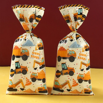 Строителни торбички за бонбони Термозапечатващи лакомства Бисквитки Торбички за бонбони Инженерни превозни средства Консумативи за парти за рожден ден Бебешки празник
