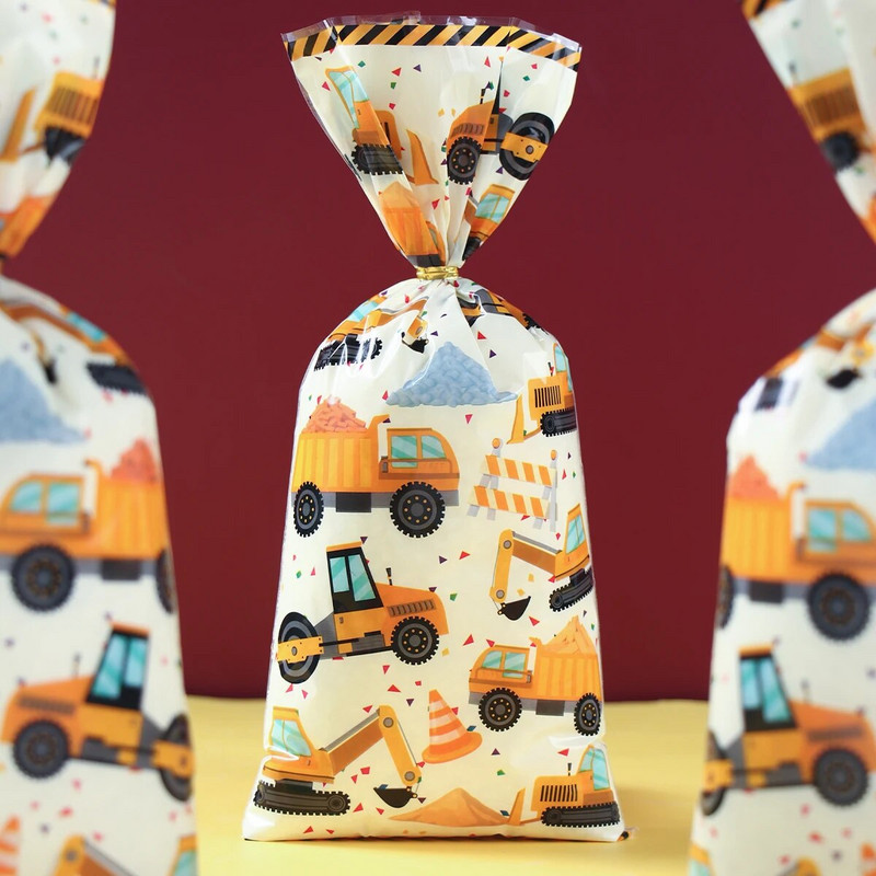 Konstrukciniai saldainių maišeliai, termiškai užsandarinami skanėstai, sausainiai, saldainiai, maišeliai, inžineriniai automobiliai, skirti gimtadienio vakarėliui, kūdikių dušas