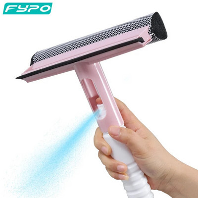 Window Cleaning Brush Double-sided Disassemble Rod Window Cleaner Mop Glass Squeegee Wiper With Water Spray Bottle Cleaning Tool