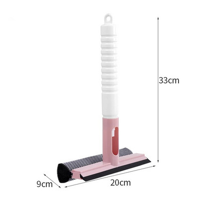 Logu tīrīšanas birste Divpusēja demontāžas stieņa logu tīrītājs Mop stikla rakeļa tīrītājs ar ūdens aerosola pudeles tīrīšanas rīku