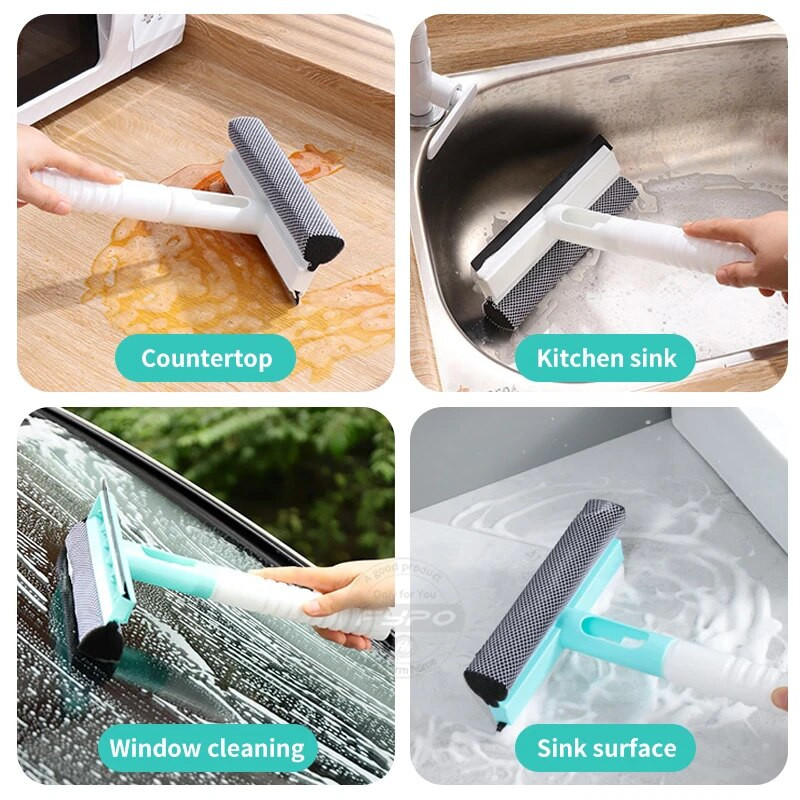 Aknapuhastushari Kahepoolne Lahti võetav varras Aknapuhastus Mop Klaasi kaabitsa puhasti veepihustuspudeli puhastustööriistaga