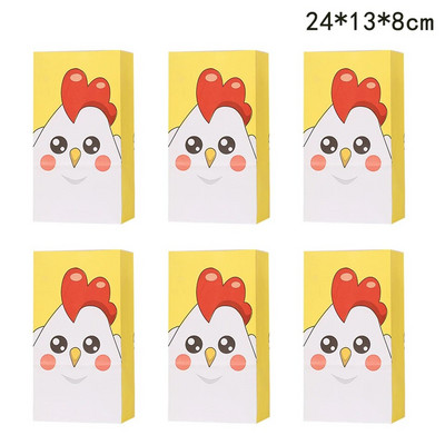 6PCS Kartonske vrećice za poklone sa životinjama na farmi Papirnate vrećice za pakiranje slatkiša i keksa za djecu Potrepštine za rođendanske zabave s temom životinja