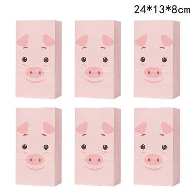 6PCS Kartonske vrećice za poklone sa životinjama na farmi Papirnate vrećice za pakiranje slatkiša i keksa za djecu Potrepštine za rođendanske zabave s temom životinja