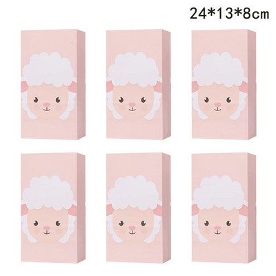 6PCS Kartonske vrećice za poklone sa životinjama na farmi Papirnate vrećice za pakiranje slatkiša i keksa za djecu Potrepštine za rođendanske zabave s temom životinja