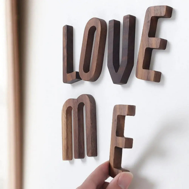 NOVO Nordijski stil Slovo od crnog oraha Ukrasna kombinacija slova Zidna dekoracija DIY Slovo Dekoracija doma Drvena abeceda