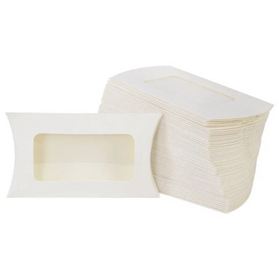 20/10 tk Padjakujuline küpsise kommikarp aknaga pulmadeks Jõulupaberist kinkekarbid Sünnipäevapeotarbed