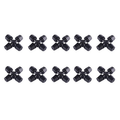 10 TK 6MM Black Cross udupihustusotsik tilkumisvastane seade Aia muru udutamine Niisutus Kastmine Pihustamine Kasvuhoone jahutus