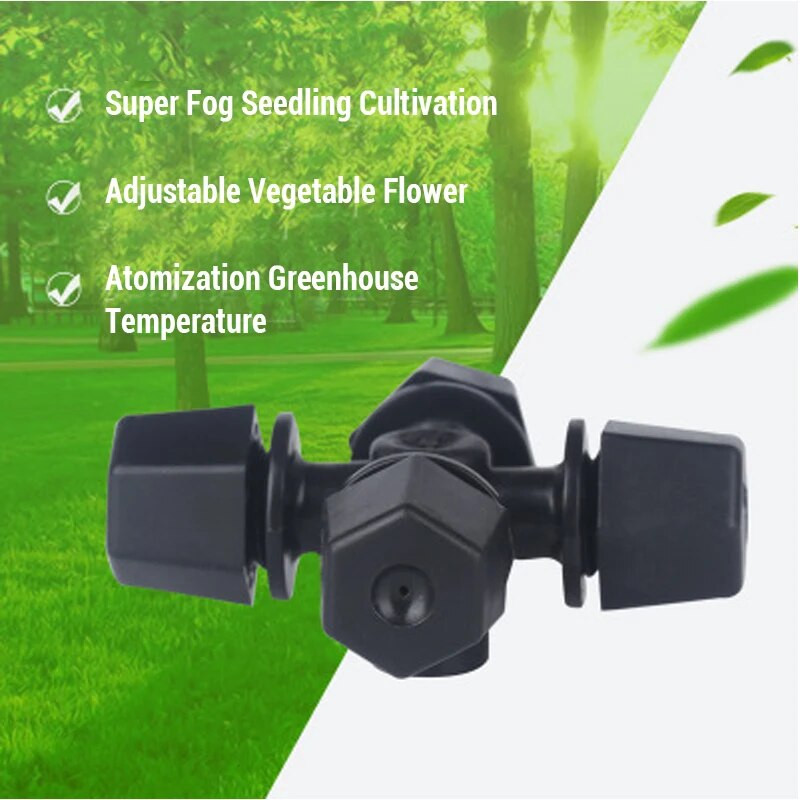 10 TK 6MM Black Cross udupihustusotsik tilkumisvastane seade Aia muru udutamine Niisutus Kastmine Pihustamine Kasvuhoone jahutus