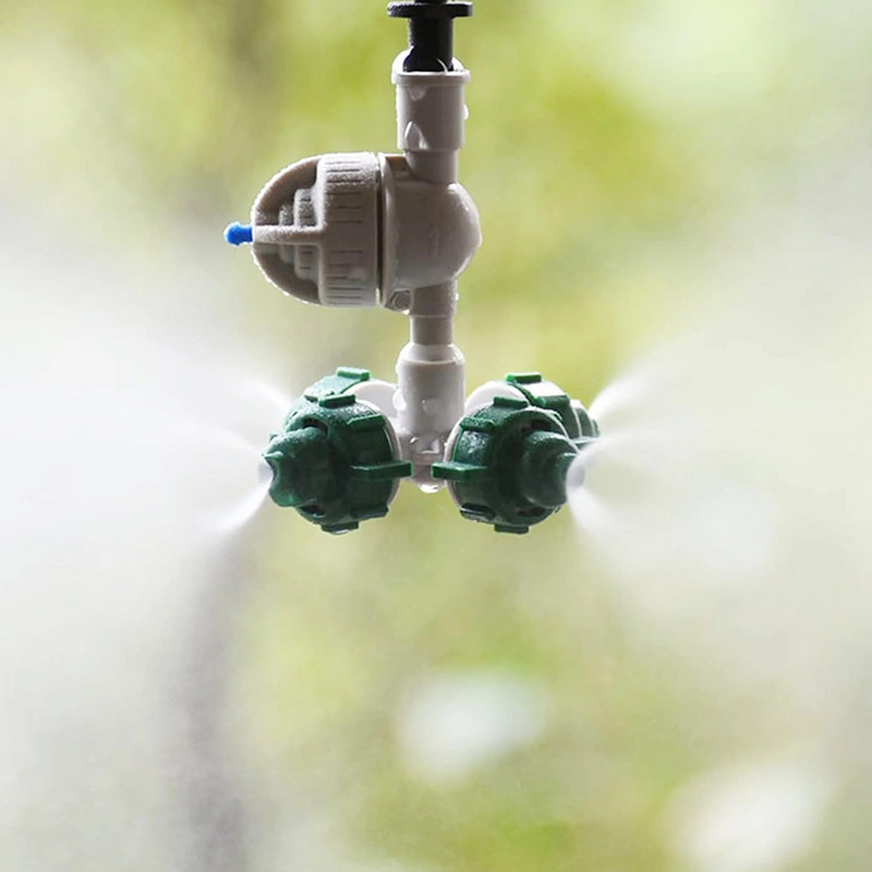 20 vnt. 4 krypčių kryžminio purškimo antgaliai kryžminio purkštuvo antgalis šiltnamio drėkinimo purkštuvas su 6 mm spygliuočio apsauga nuo lašėjimo