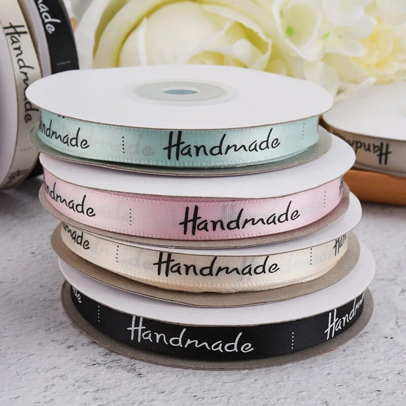 25 jardi 3/8 inča (10 mm) ručno rađena dizajnerska poliesterska vrpca za mašne Zanatske svadbene zabave DIY dekoracija Poklon pakiranje Pribor