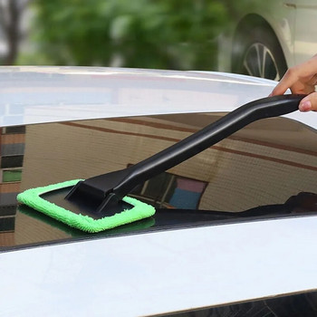 Четка за обезпотяване на предното стъкло на автомобила Отстраняване на прах Инструмент за почистване на автомобил Дълга дръжка Четки за почистване на домакински стъкла