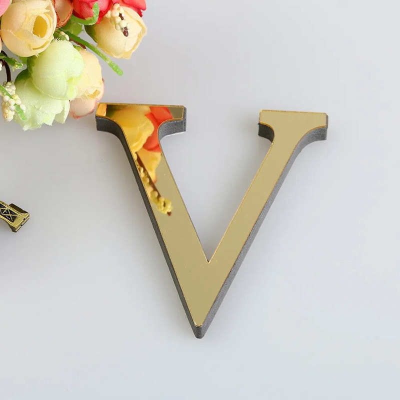 Uued 10cm/15cm 26 Inglise tähed isetehtud 3d peegel akrüül seinakleebised kleebised moodsa kodukaunistusega seina kuldse kunsti seinamaalingud