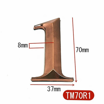 7CM 0-9 Moodne maja uksenumbri sildi kleebised 3D hotellikorteri ukse number ABS plastikust punasest vasest pronksist nimesilt