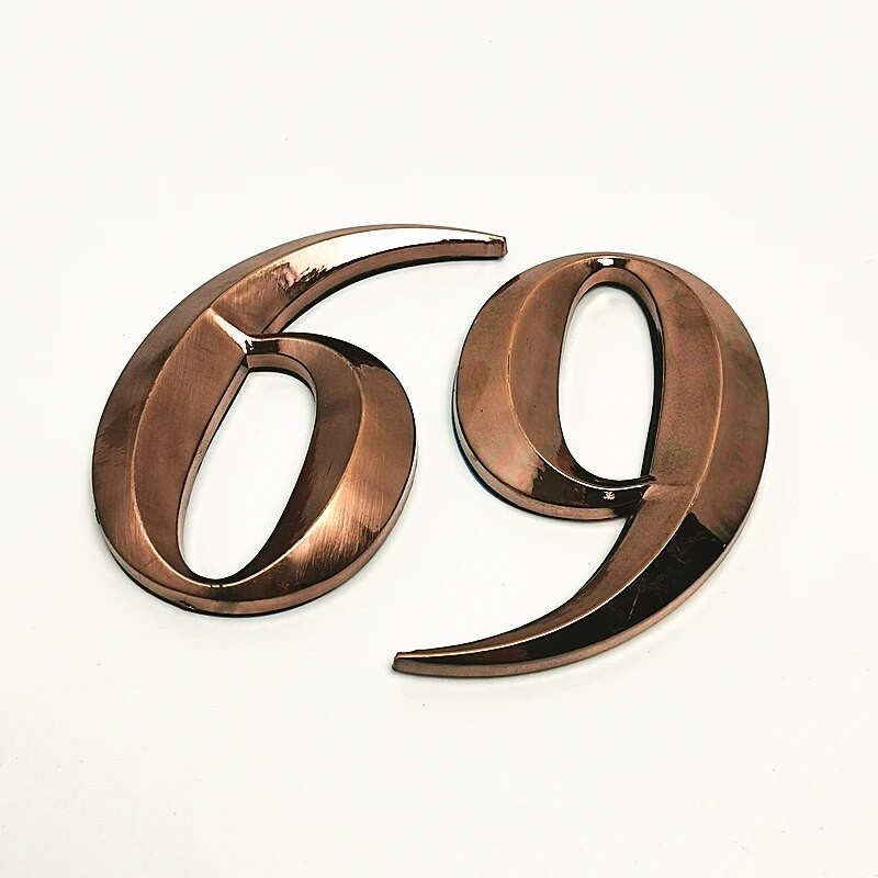 7CM 0-9 Moodne maja uksenumbri sildi kleebised 3D hotellikorteri ukse number ABS plastikust punasest vasest pronksist nimesilt