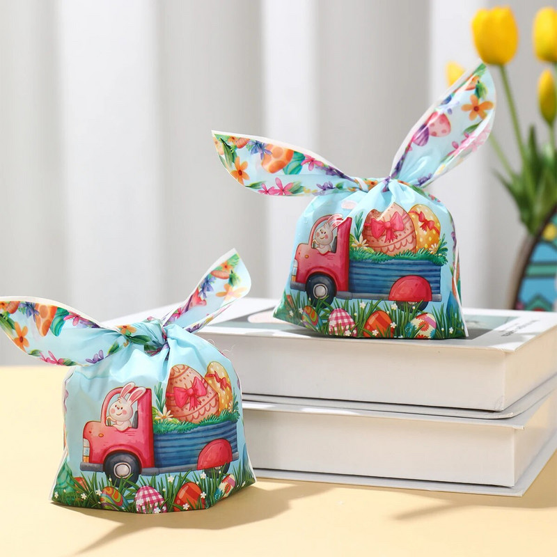 50kom Uskrsna vrećica za zečje uši Poklon za kolačiće i slatkiše Plastična vrećica Vrećica za pečenje Pakiranje za kekse Uskrsni ukrasi Uskrsni dar 2024.