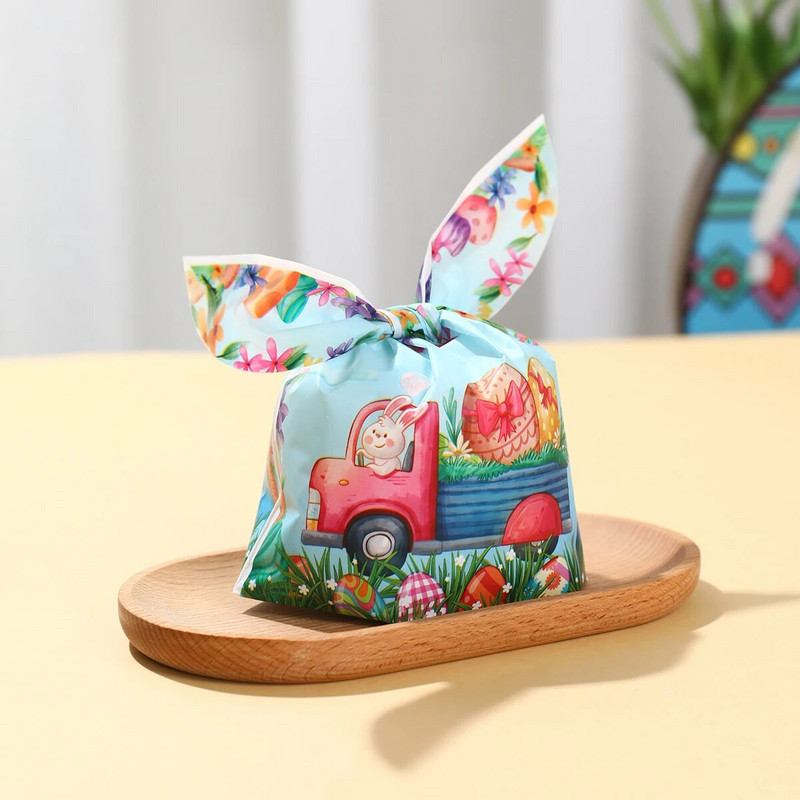 50kom Uskrsna vrećica za zečje uši Poklon za kolačiće i slatkiše Plastična vrećica Vrećica za pečenje Pakiranje za kekse Uskrsni ukrasi Uskrsni dar 2024.