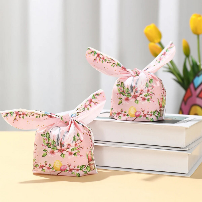 50kom Uskrsna vrećica za zečje uši Poklon za kolačiće i slatkiše Plastična vrećica Vrećica za pečenje Pakiranje za kekse Uskrsni ukrasi Uskrsni dar 2024.