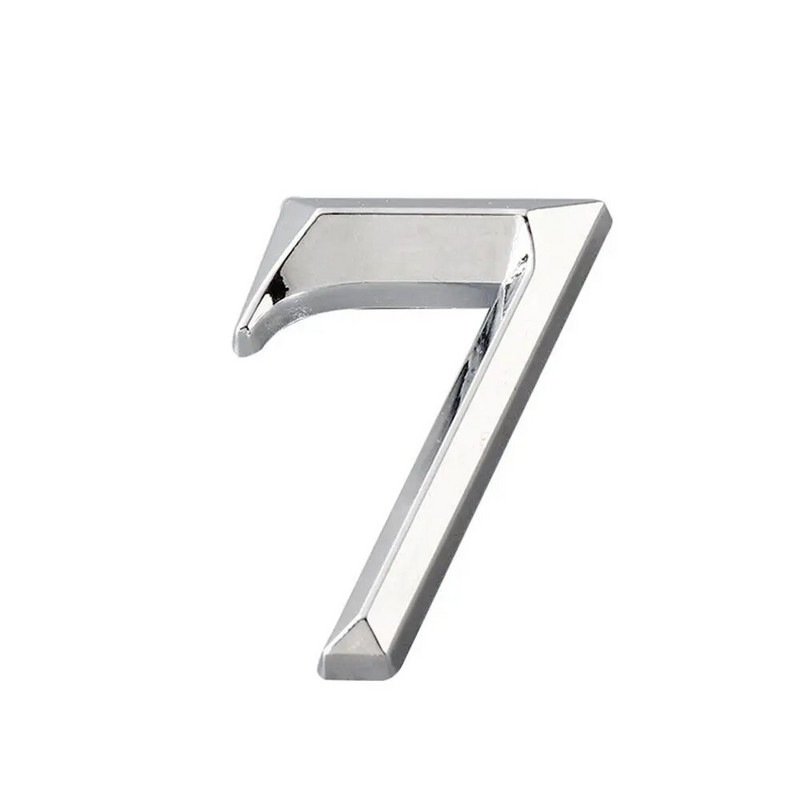 Naljepnice kućnih brojeva 3D samoljepljive pločice na vratima Znamenke znaka Apartman Hotel Adresa vrata ureda ABS plastična naljepnica 5 cm srebrna