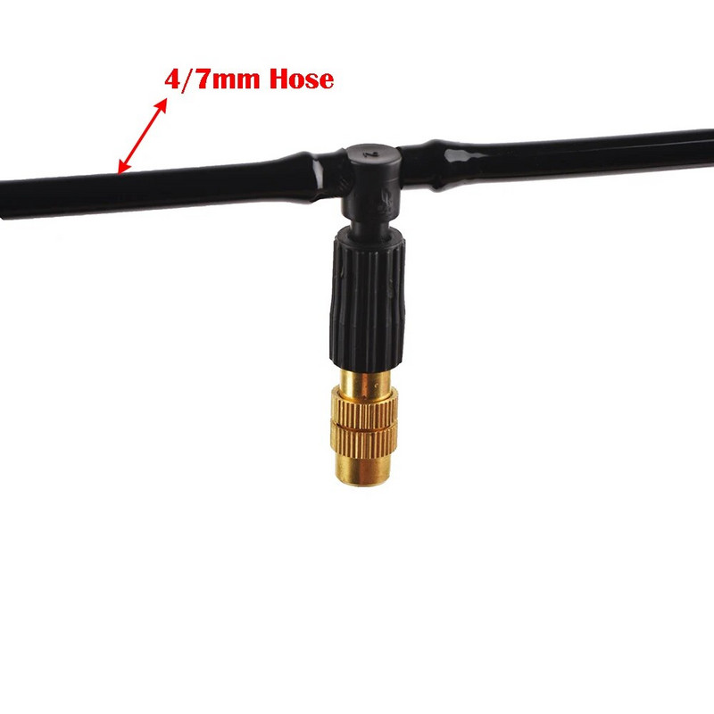 Podesiva bakrena mlaznica za zamagljivanje s plastičnom mlaznicom za raspršivanje od 4/7 mm, navodnjavanje kapanjem Dodaci za vrtni sustav za navodnjavanje