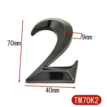 7CM черен 3D самозалепващ се модерен номер на вратата Табела Табела на вратата Номер на къщата Номер на хотела Адрес на хотел Цифри Стикер Знак Пластмаса