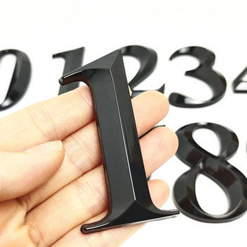 7CM черен 3D самозалепващ се модерен номер на вратата Табела Табела на вратата Номер на къщата Номер на хотела Адрес на хотел Цифри Стикер Знак Пластмаса