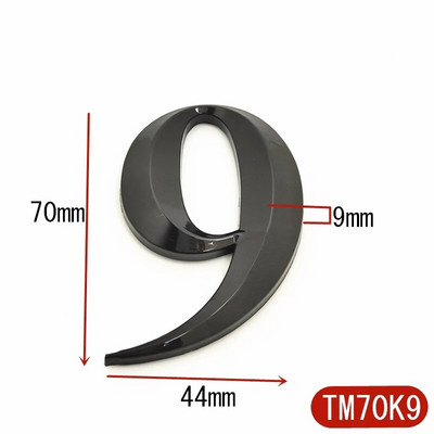 7cm must 3D isekleepuv kaasaegne uksenumbri tahvel Ukseplaadi number Maja number Hotelli aadressi numbrid kleebismärk plastik