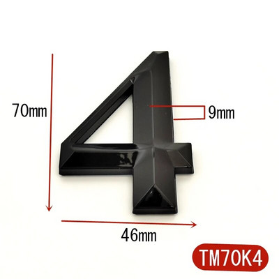 7cm must 3D isekleepuv kaasaegne uksenumbri tahvel Ukseplaadi number Maja number Hotelli aadressi numbrid kleebismärk plastik