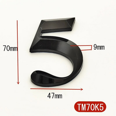 7cm must 3D isekleepuv kaasaegne uksenumbri tahvel Ukseplaadi number Maja number Hotelli aadressi numbrid kleebismärk plastik