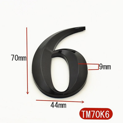 7cm must 3D isekleepuv kaasaegne uksenumbri tahvel Ukseplaadi number Maja number Hotelli aadressi numbrid kleebismärk plastik