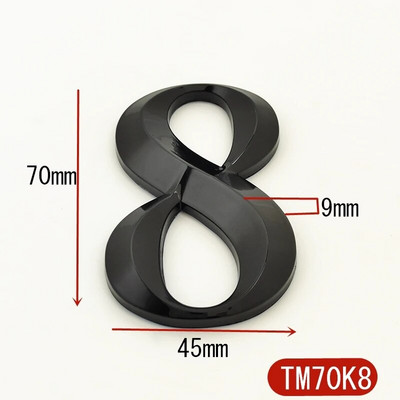 7cm must 3D isekleepuv kaasaegne uksenumbri tahvel Ukseplaadi number Maja number Hotelli aadressi numbrid kleebismärk plastik