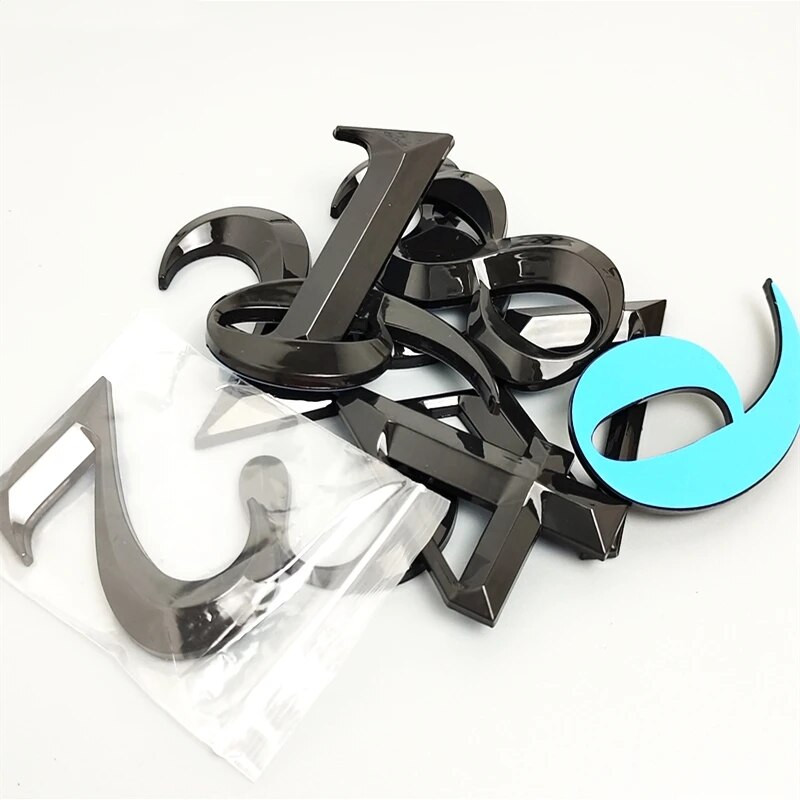 7cm must 3D isekleepuv kaasaegne uksenumbri tahvel Ukseplaadi number Maja number Hotelli aadressi numbrid kleebismärk plastik