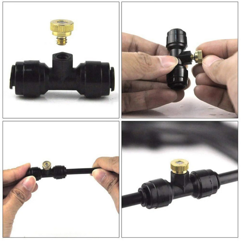 Niskotlačni brzi čep Mlaznica za finu atomizaciju Vrtlarstvo Atomizacija Dezinfekcija i hlađenje 6 mm PE cijev za vodu