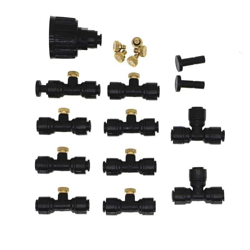 Niskotlačni brzi čep Mlaznica za finu atomizaciju Vrtlarstvo Atomizacija Dezinfekcija i hlađenje 6 mm PE cijev za vodu