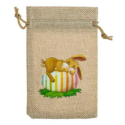 StoBag 5tk Rõõmsaid lihavõtteid Väikesed linasest nöörist kotid Jänesekimp Tasku lastele Kommid Kingipakend Korduvkasutatavad kotid Kaunistus