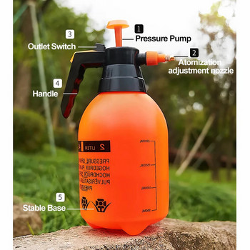 Χειροκίνητο μπουκάλι ψεκασμού 2 λίτρων/3 λίτρων ψεκαστήρας πίεσης μπουκάλι πίεσης αέρα Μπουκάλι ποτίσματος Χειροκίνητη αντλία αέρα Ψεκαστήρας νερού Garden Irrigation