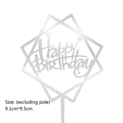 10 buc. Topper pentru tort La mulți ani, acrilic, auriu, cu oglindă, pentru cupcake pentru copii, pentru petrecerea de aniversare, pentru tort, pentru desert, decorațiuni pentru Baby Shower