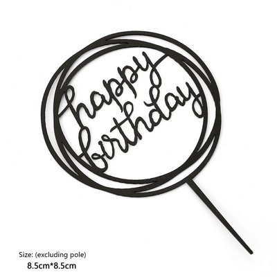 10 buc. Topper pentru tort La mulți ani, acrilic, auriu, cu oglindă, pentru cupcake pentru copii, pentru petrecerea de aniversare, pentru tort, pentru desert, decorațiuni pentru Baby Shower